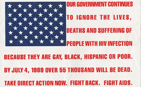 Typographical graphic of an American flag