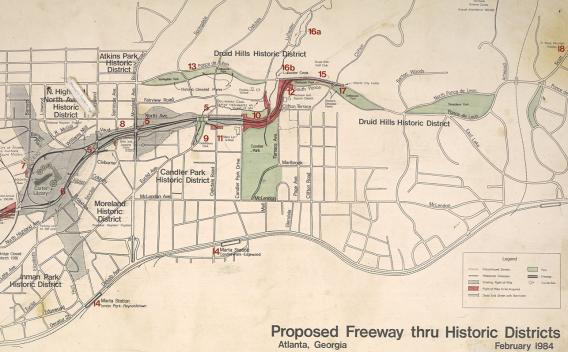 Draft of proposed freeway though Atlanta