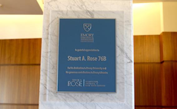 Plaque about Stuart A. Rose