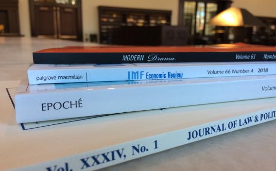 Journals on a table in Candler Reading Room
