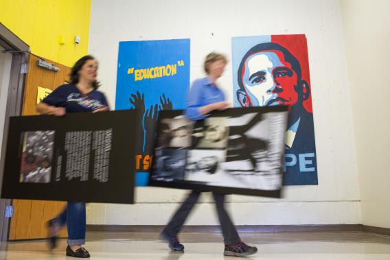 Installation process image at MLK Middle School in Atlanta, GA