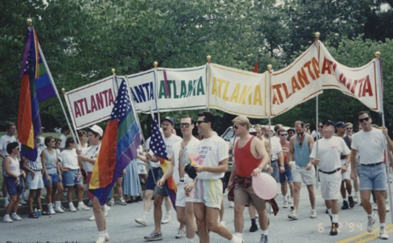 Marchers in the Atlanta Pride Parade