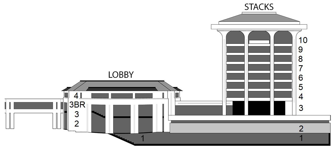 Lobby and Stacks Tower Level Map 