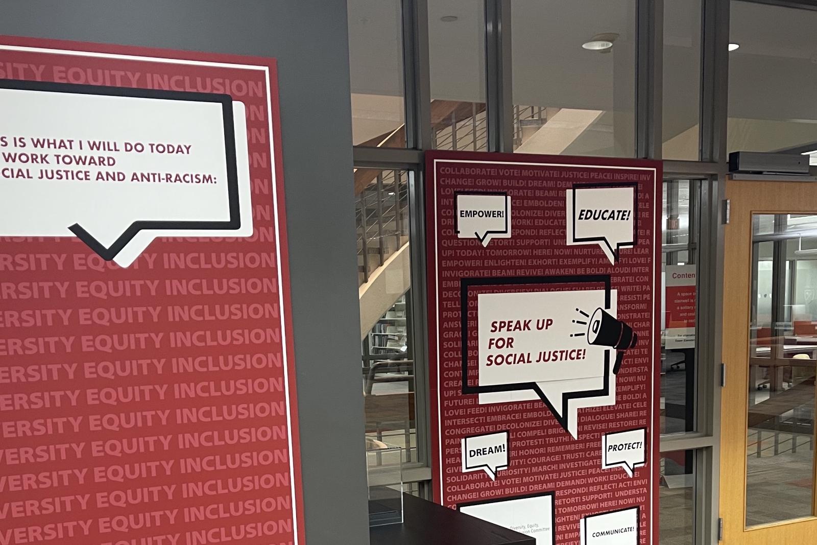 speak up for social justice display